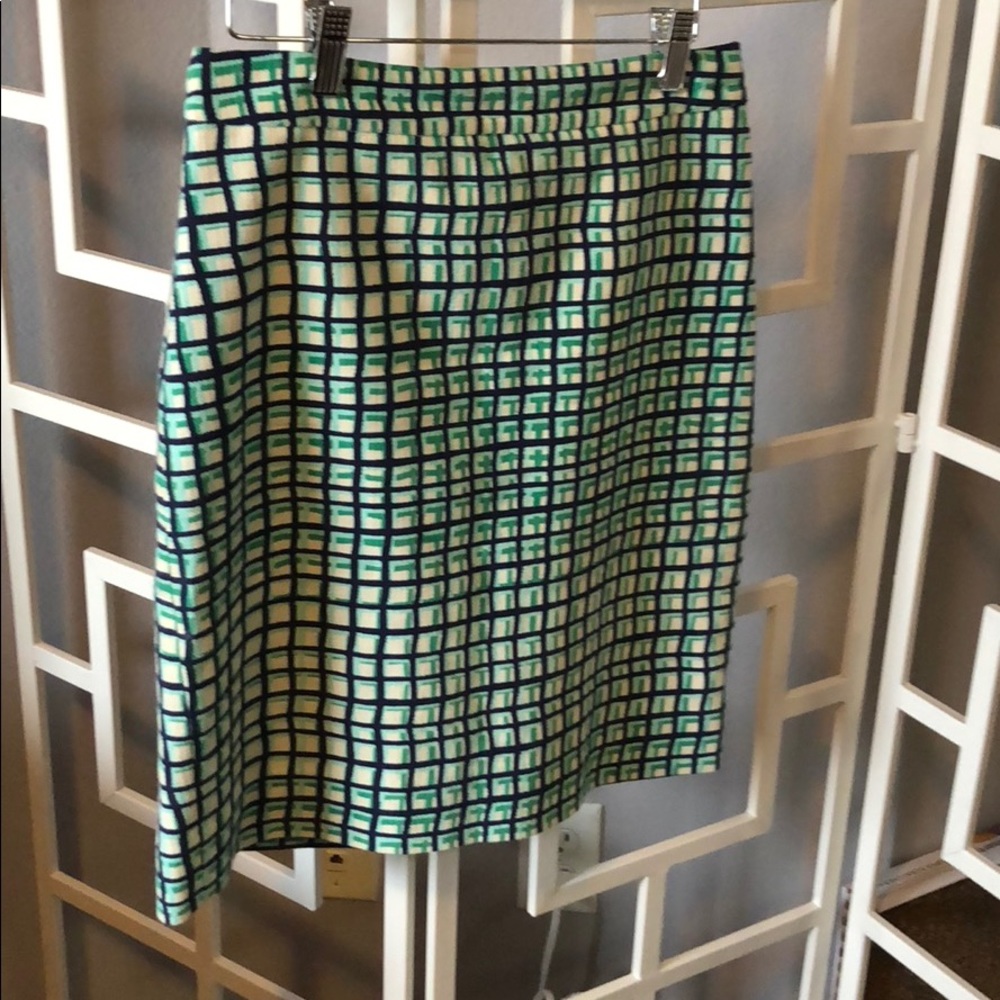 Size 2 Kate Spade blue, green, navy print skirt